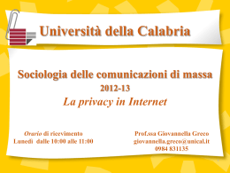 La privacy in Internet