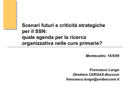 OASI Osservatorio sulla funzionalit&agrave; delle Aziende Sanitarie Italiane
