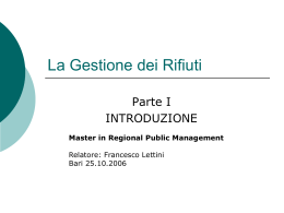 La Gestione dei Rifiuti