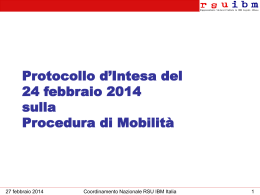 27/02/2014 (Doc.) Presentazione del Protocollo di Intesa sulla mobilit&agrave;