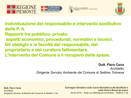 Individuazione del responsabile e intervento sostitutivo della P. A.