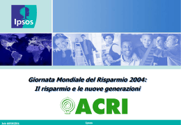 un`indagine sulla propensione al risparmio degli Italiani e sulle