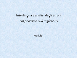 4. Interlingua e analisi degli errori