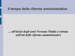 Il tempo delle riforme amministrative