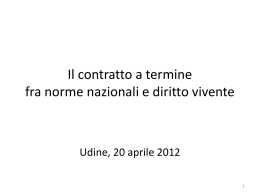 Il contratto a termine - Ordine degli Avvocati di Udine