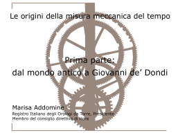 Le origini della misura meccanica del tempo (Parte I)