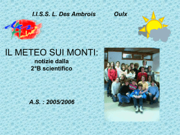 Il Meteo sui Monti