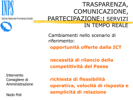 TRASPARENZA, COMUNICAZIONE, PARTECIPAZIONE:I SERVIZI IN TEMPO