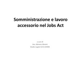Jobs act somministrazione e accessorio