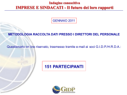 Indagine Imprese e Sindacati - il futuro dei loro rapporti