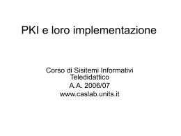 PKI e loro implementazione - Studenti Dipartimento di Ingegneria