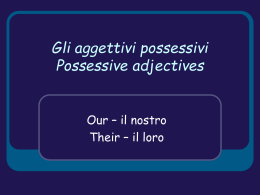 Gli aggettivi possessivi Possessive adjectives