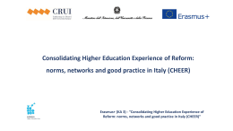 norms, networks and good practice in Italy (CHEER)