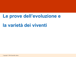 la varieta` dei viventi e prove dell`evoluzione