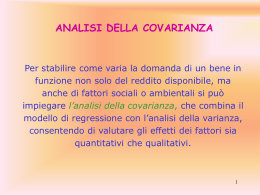 l`analisi della covarianza