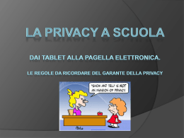 La sicurezza sulla Privacy a Scuola - Istituto Comprensivo Marina di