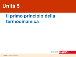 Il primo principio della termodinamica