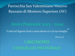Consiglio Pastorale ppt - Parrocchia San Valentiniano Vescovo