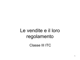 Le vendite e il loro regolamento