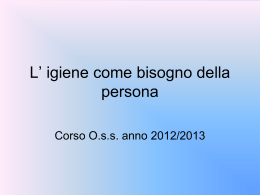 L` igiene come bisogno della persona