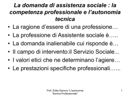 La domanda di assistenza sociale