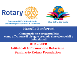 Marcello Bonferroni &ndash; Alimentazione e progettualit&agrave;: come affrontare