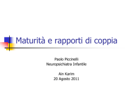 Maturit&agrave; e rapporti di coppia