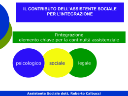 Il contributo dell` Assistente Sociale per l