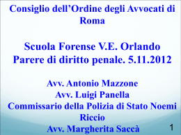Scuola forense Vittorio Emanuele Orlando Avv. Antonio Mazzone