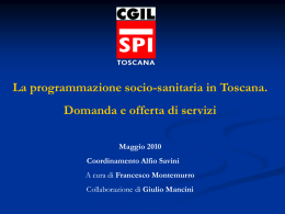 La programmazione Socio-sanitaria in Toscana