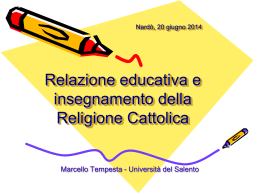 Relazione educativa e insegnamento della religione cattolica