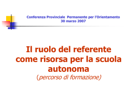 Sintesi del corso di formazione