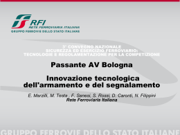 Passante AV Bologna - Innovazione tecnologica dell`armamento e