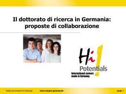Il dottorato di ricerca in Germania