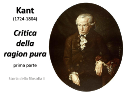 Kant, La critica della ragion pura (prima parte)