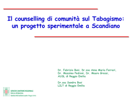 Il counselling di comunit&agrave; sul tabagismo