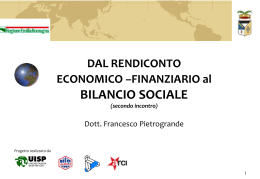 Dal rendiconto al bilancio sociale Pietrogrande