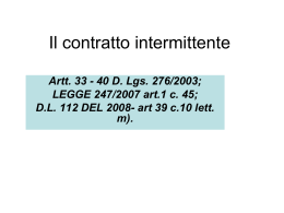 Il contratto intermittente - Ordine dei Consulenti del lavoro della