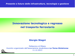 Innovazione tecnologica e regresso nel trasporto