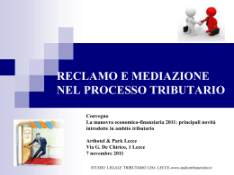 Il reclamo e la mediazione - Studio Legale Tributario Leo