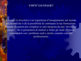 cos`e` lo stage?