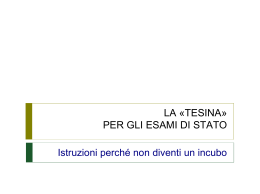 LA __TESINA__ - Liceo Galileo Galilei