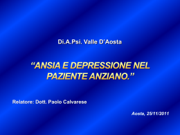 Depressione in et&agrave; senile