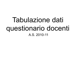 Tabulazione questionari docenti