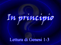 Lettura di Genesi 1 &ndash; 3