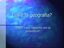 Cos`è la geografia?