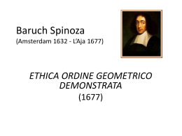 Baruch Spinoza ETICA - Università degli Studi di Ferrara