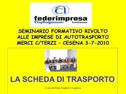 SCHEDA DI TRASPORTO - Confartigianato Federimpresa Cesena