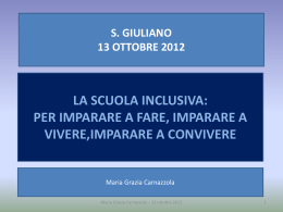 La scuola inclusiva &ndash; Prof.ssa Carnazzola