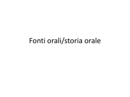lezione 14 bis: storia orale